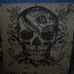 Skull on Burlap