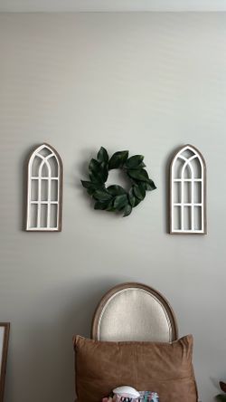 NEW Modern Farm 9 x 22 Frame Wall Art Decor Picture & Magnolia Green Wreath 🍂 Set 3