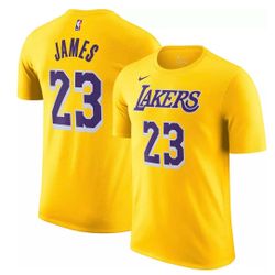 Nike Los Angeles Lakers LeBron James #23 T-Shirt Men’s Size Large (L) Gold