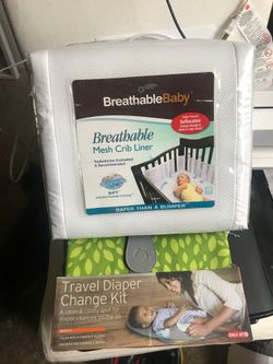 Travel diaper kit and mesh crib liner