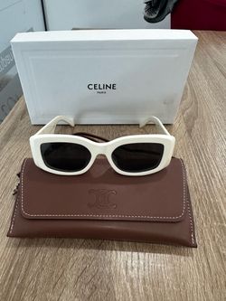Authentic Celine Triomphe 01 White Sunglasses CL40282U w/ Box & Case