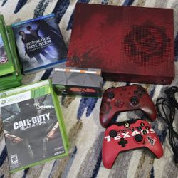 Microsoft Xbox One S Console 2TB Gears of War 4 Limited Edition Bundle Stand, Games, Movies, Controllers & All Cables