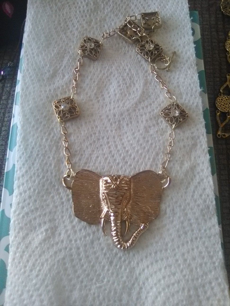 Handmade Elephant Necklace 18"+3" extender