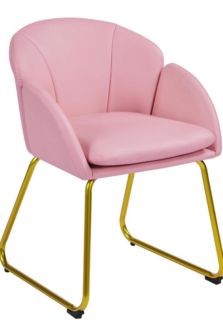 Yaheetech Modern PU Leather Armchair, Flower Shaped Makeup Chair Vanity Chair.