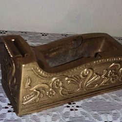 VINTAGE GODINGER ORNATE FLORAL BRASS TAPE DISPENSER DESK ACCENT TABLE DECOR