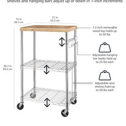 Amazon Basics Kitchen Storage Microwave Rack 