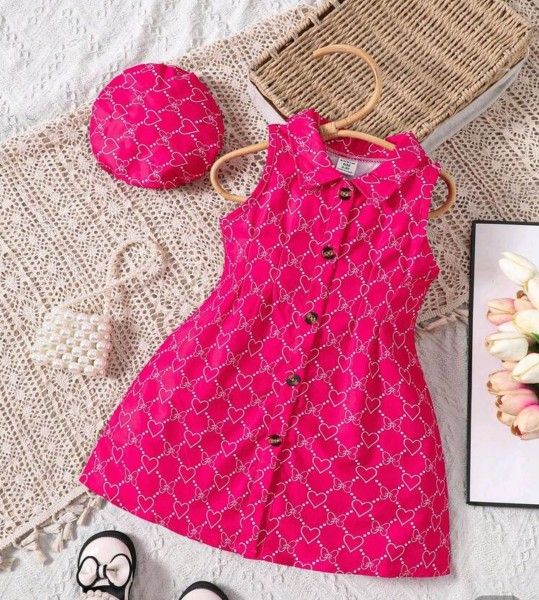 Baby Dress With Hat Set