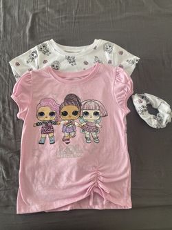 Two LOL Dolls T Shirts, With Matching Scrunchie