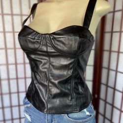 Faux Leather Top