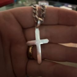 Silver Cross With 30 Inch Chain I’m In Hollywood Florida