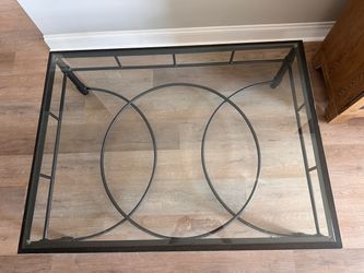 Glass and metal 3’x4’ coffee table