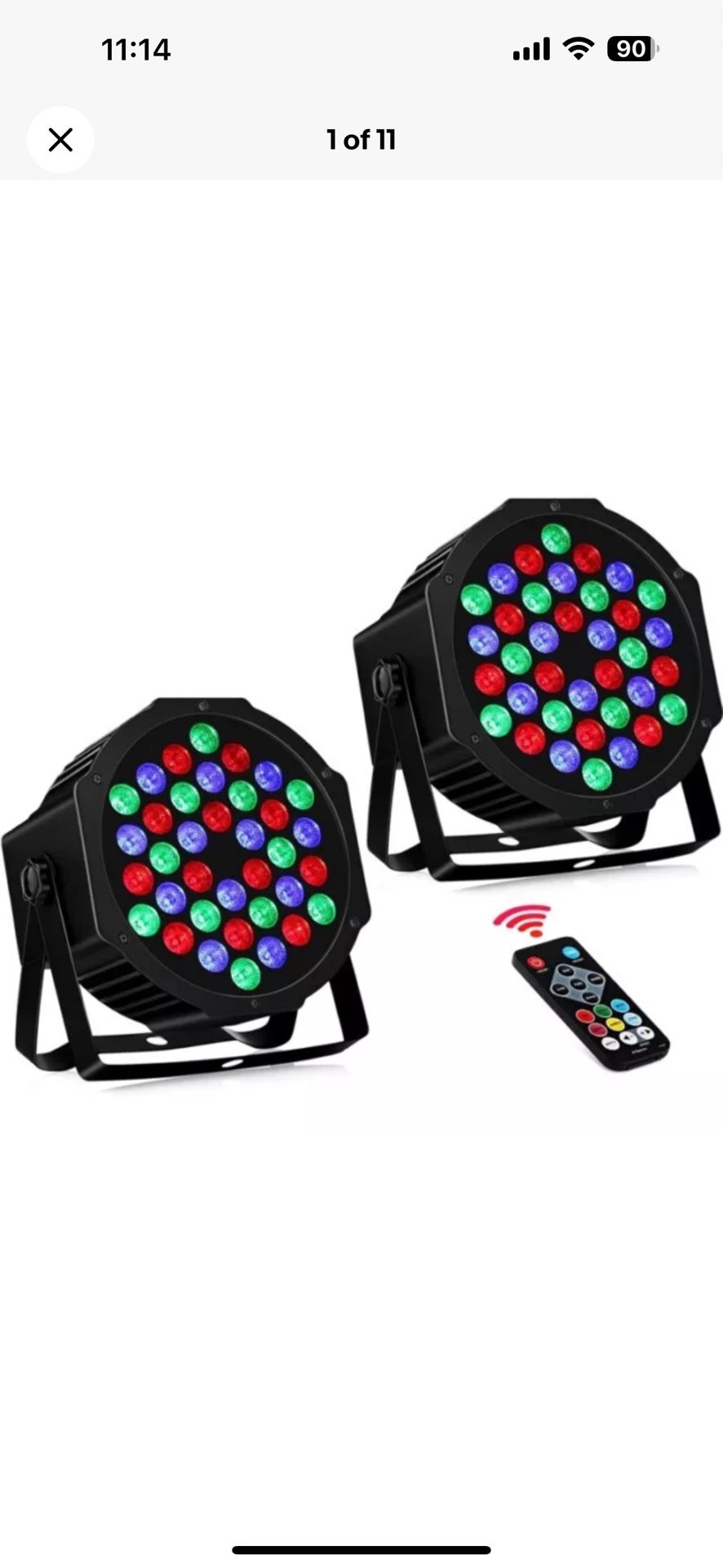 2 Pack 36 LED Stage Lights RGB DJ LED Par Light Remote & DMX Controlled