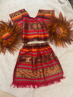 Traditional Woven Two-Piece Costume Set
