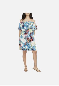 Rachel Roy brand Floral Off-Shoulder Ruffle Mini Dress