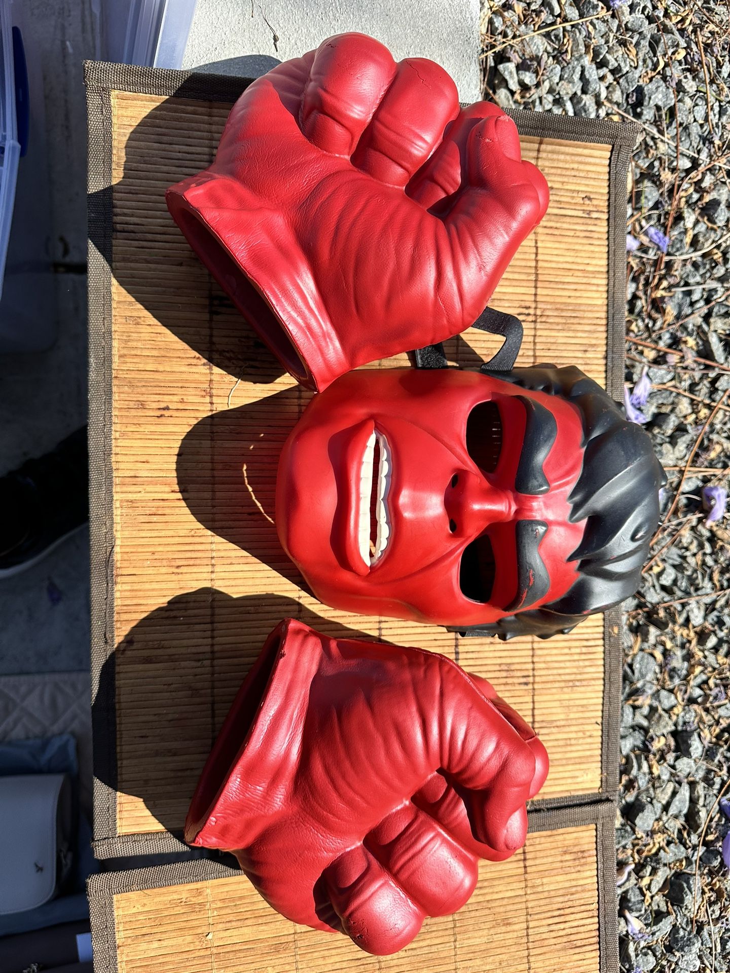 Red Hulk Mask and Gloves