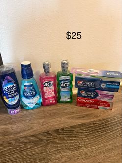 Dental Care & Dish Soap Bundle - Crest, Colgate, ACT & Dawn ($25)
