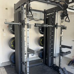 Smith Machine, Pulley System, Power Rack, Rubber Weights, Dumbbells 