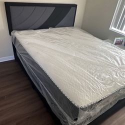 Brand New Queen Bed Frame With Mattress & Box Spring 🚨 Only $349 🚨 Ready For Delivery 