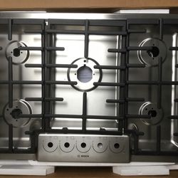 $500 OBO Brand New Bosch 5-Burner Gas Cooktop Parts Grates Knobs Regulator Housing   OptiSim  Models 8056 8046