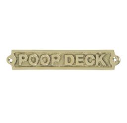 Brand New! 5.5" Poop Deck Brass Sign - Metal  Nautical Coastal | SHIPPING IS AVAILABLE