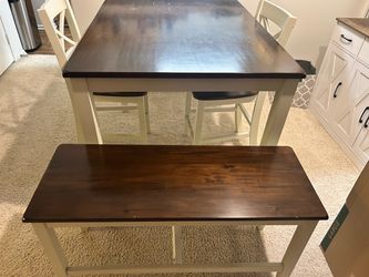 Dining Table Set with Matching Chairs and Bench