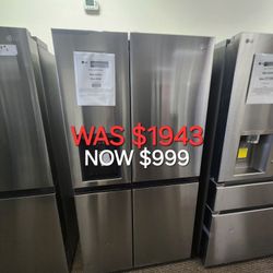 27 Cu. Ft. Side By Side Refrigerator W/Door Cooling And ICE Maker , Water Dispenser In Printproof