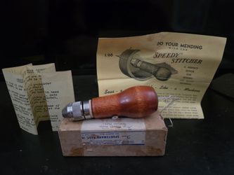 Vintage 1950s Speedy Stitcher Sewing Awl with Original Box & Paperwork – Complete Mail-Order Kit