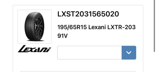 New Lexani 195/65R15 tires