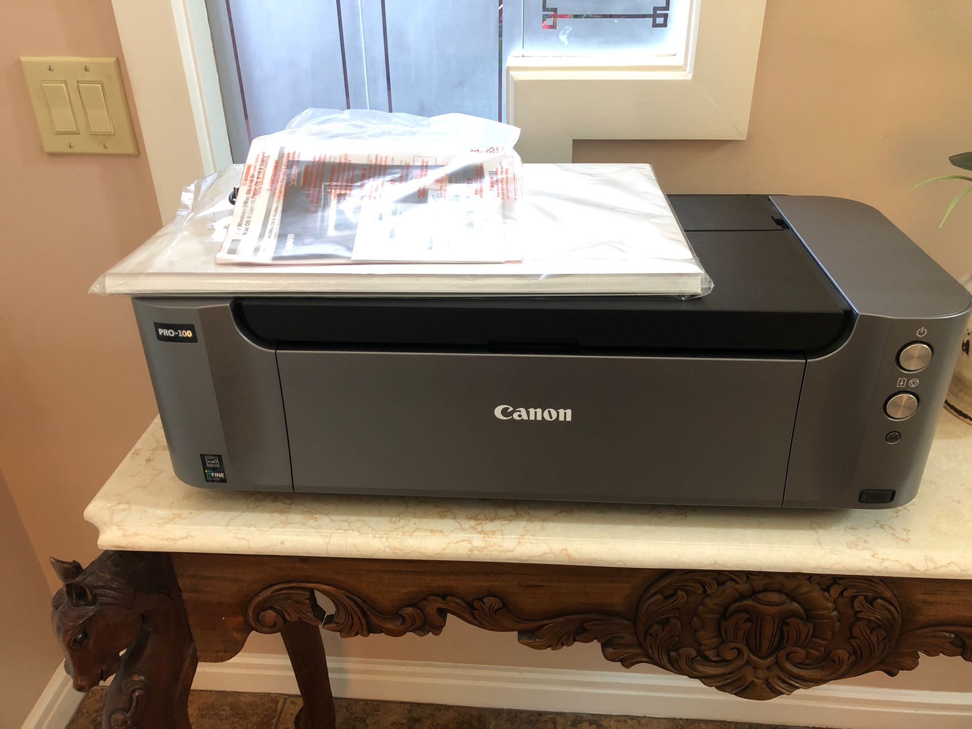 Canon Pixma Pro-100 photo printer with supplies