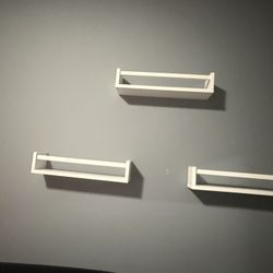 Wood Nursery Book Shelves, 16.5 Inch Floating Bookshelves for Wall Set of 3