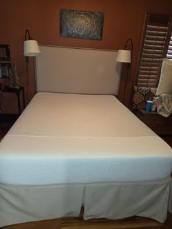 Ivory Queen Bed Frame and Mattress Sealy *Embody* LIKE-NEW