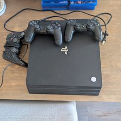 PS4 Pro With Two Wireless And One Wired Controllers