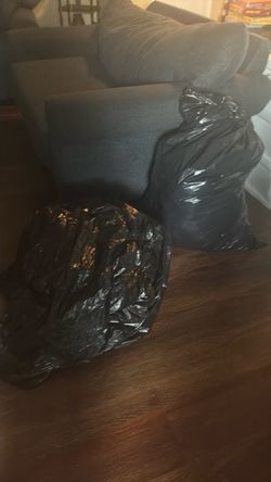 Two bags of girl clothes shoes n stuffed animals