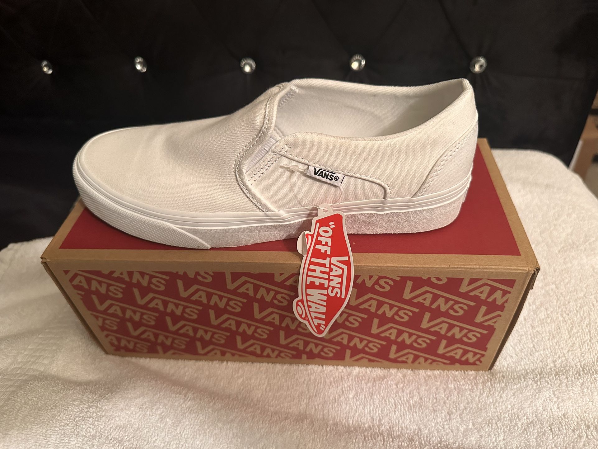 Women's All White Slip-On Vans
