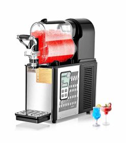 VEVOR Commercial Slushy Machine, 3Lx1 Single Tank Frozen Beverage Maker, 12-Cup Stainless Steel Slushie Machine, Margarita Frozen Drink Smoothie Maker