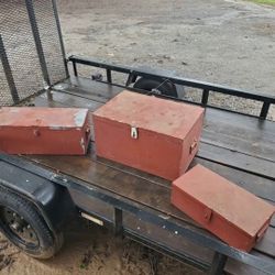 Metal Tool Storage Boxes with Handles Set of 3