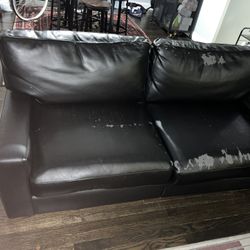 FREE Black Leather Couch