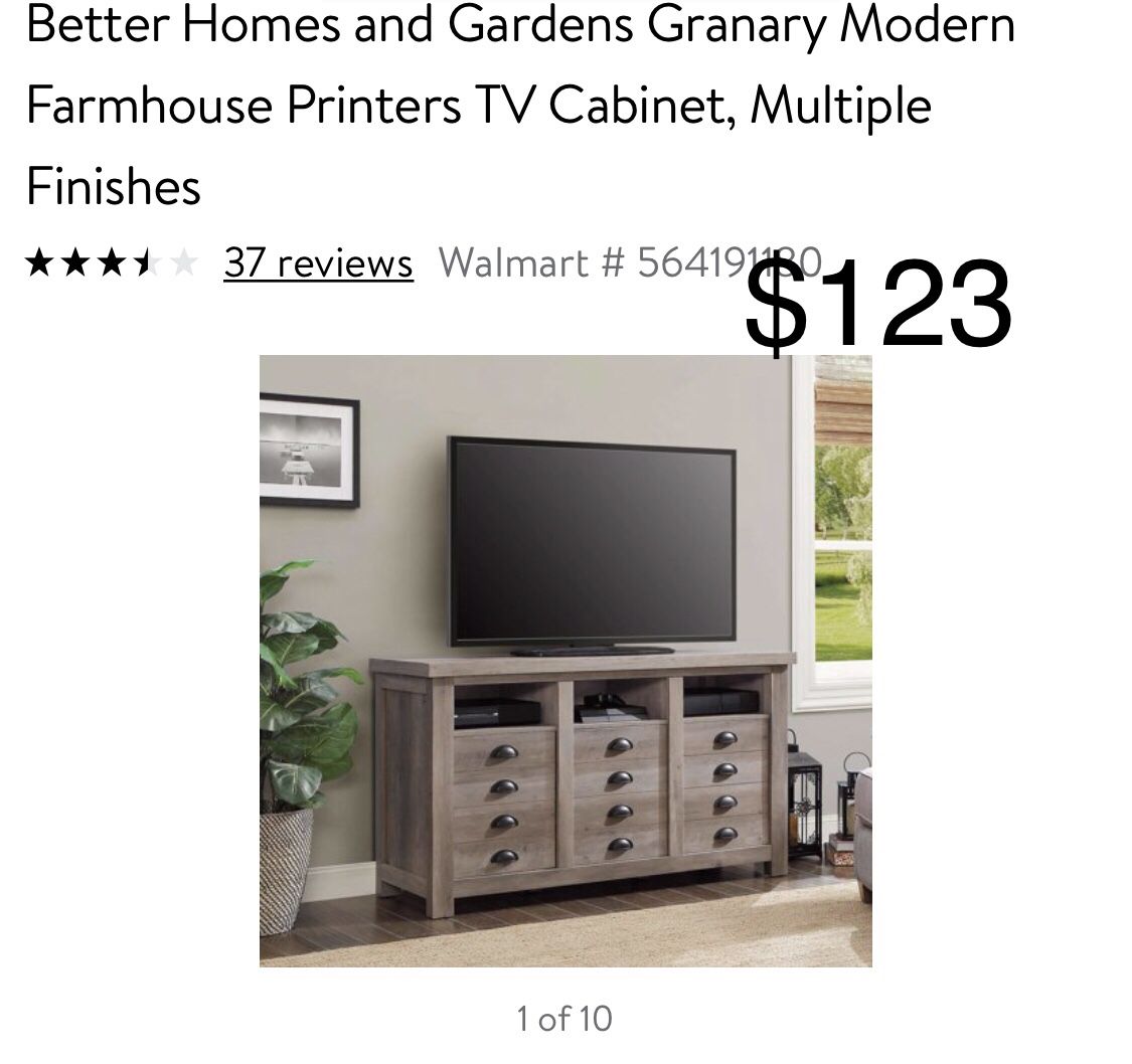 Better homes and gardens granary modern farmhouse printers tv cabinet