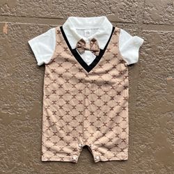 Brand new Shein baby bow tie romper, size 3-6 months
