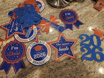 Graduation decorations blue & Orange