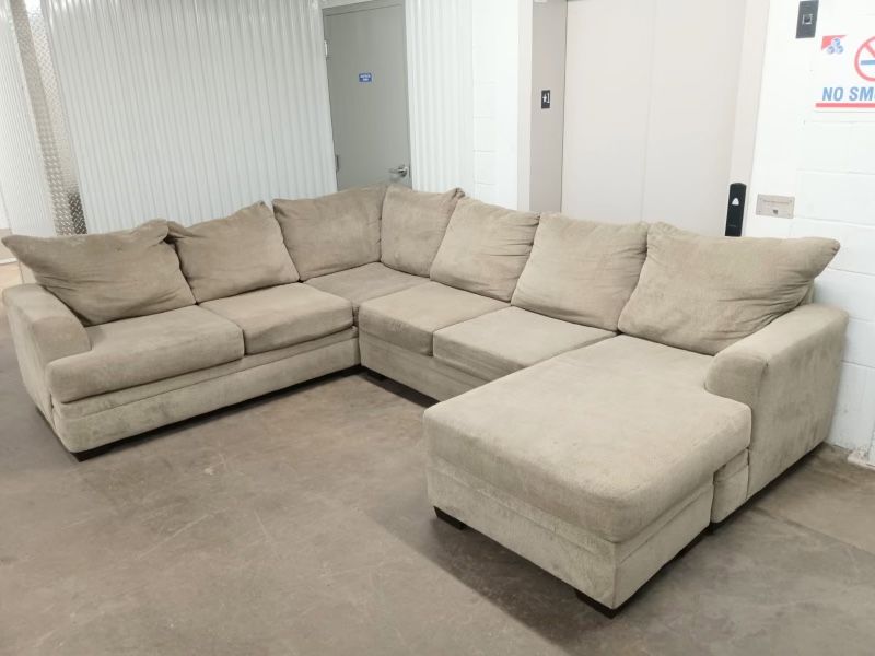 U Shape Beige Sectional Sofa / Couch 