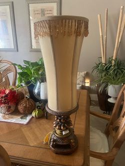 Lamp w/Beaded Shade