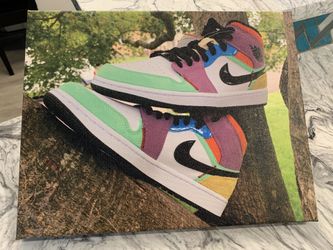 Jordan 1 lightbulb canvas picture