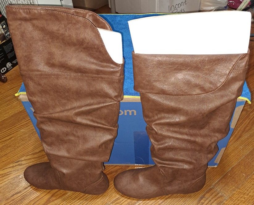 Brown knee or thigh-high Boots Sz 11