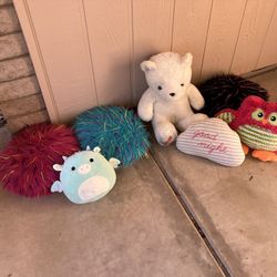 Box Of Pillows And stuffed Animals 