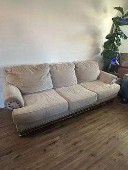 FREE! Beige sofa with nailhead trim from Wayfair