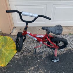 Red Kids' Bicycle with Training Wheels