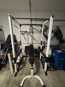 Full gym. Workout cage. At home gym.