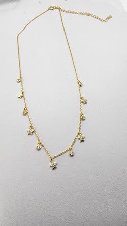 Brand New Sterling Silver 925 Multi Stars Gemstone Necklace 