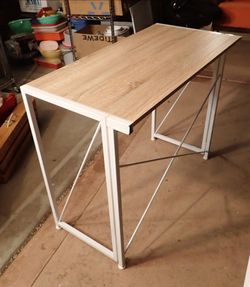 Folding Desk Table White / Natural 36" wide